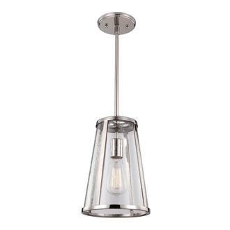 Netlighting Harrow 1 Light Small Ceiling Pendant Polished Nickel E27 in Grey