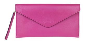 Girly HandBags Womens Italian Genuine Leather Envelope Clutch Bag Large Fuchsia