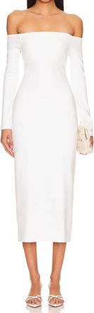Enza Costa Off-Shoulder Ankle Dress In Off White