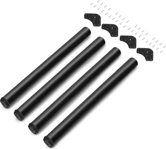 Emuca Emuca - Lote De 4 Patas Para Mesa, Di&aacute;metro 60mm, H 710mm, Acero, Pintado Negro