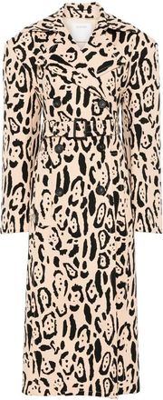Sportmax Double-Breasted Jas met Riem - Dames - Mantel - Veelkleurig - S - Wol - Jassen