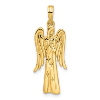 Diamond2Deal 14k Yellow Gold Fancy Angel Charm