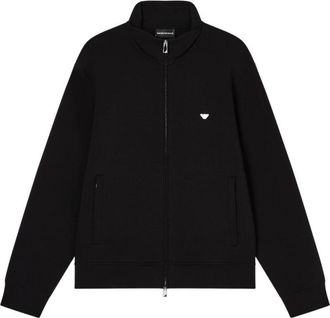 Emporio Armani Black Zip Up Logo Sweatshirt