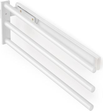 Emuca Emuca - Toallero Extensible, 3 Brazos, Aluminio, Pintado Blanco - Pintado Blanco