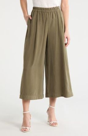 Max Studio Brushed Twill Culottes in Sage at Nordstrom Rack, Size X-Small