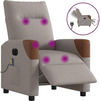 vidaXL Vidaxl - Sill&oacute;n Reclinable De Masaje El&eacute;ctrico Tela Gris Taupe