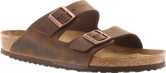 Birkenstock Womens Unisex Flat Sandals Arizona Buckle Fastening brown Leather - Size UK 10.5