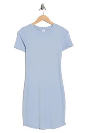 Melrose and Market Short Sleeve Crewneck Mini Dress in Blue Blizzard at Nordstrom Rack, Size Xx-Small