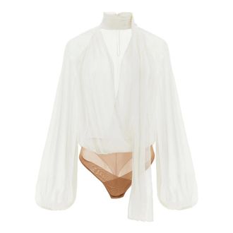 Elisabetta Franchi Dames, Tops, Wit, Maat: S Viscose