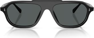 Oliver Peoples 58mm Estin Polarized Irregular Sunglasses in Black /Midnight Express Polar at Nordstrom