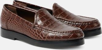 Manolo Blahnik Dinelio croc-effect leather loafers