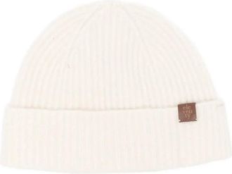 Eleventy Cashmere/Silk Beanie - Heren - Hoeden - Wit - ONE Size - Kasjmier - Accessoires