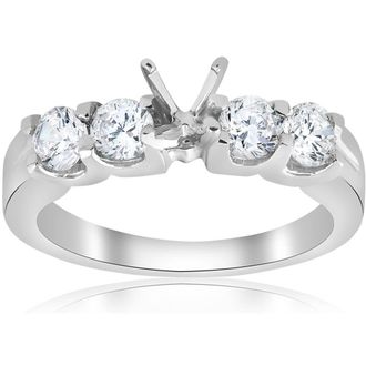 Pompeii3 3/4ct Real Diamond Engagement Semi Mount Ring Setting Size Selectable
