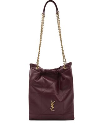 Saint Laurent Jaimne Pochon quilted shoulder bag - women - Lambskin/Brass - One Size - Red