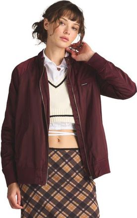 Members Only Womens Satin Bomber Jacket in Burgundy at Nordstrom, Size X-Small