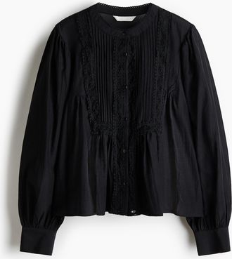 H&M Bluse mit Biesen - Schwarz