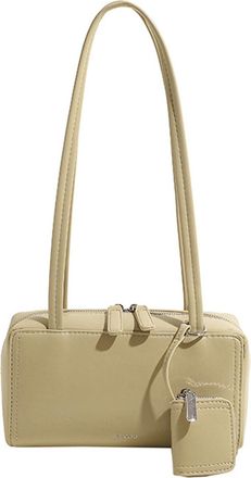 Generic Cymwer PU Leather Shoulder Bag Trendy Square Bag for Women Work Shopping (Apricot)