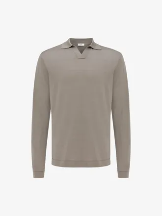 Gentiluomo Longsleeve Buttonless Polo | Taupe