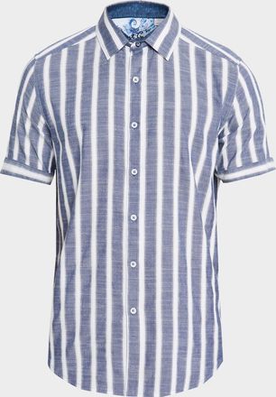 Robert Graham Mens Preston Stripe Short-Sleeve Shirt
