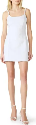 Steve Madden Gisella Denim Minidress in White at Nordstrom, Size 12