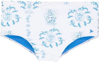 Amir Slama graphic-print swim shorts - men - Polyamide/Elastane - GG - White