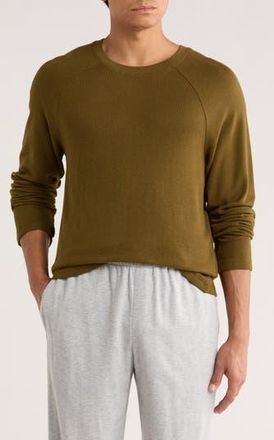Nordstrom Rack Waffle Long Sleeve Lounge T-Shirt in Olive Dark at Nordstrom Rack, Size X-Large