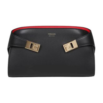 Ferragamo Hug Clutch - female - Ferragamo - Clutches - Black - ONE SIZE - Bags