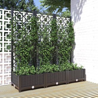 vidaXL Jardinera Con Enrejado Pp Negro 120x40x121,5cm Vidaxl