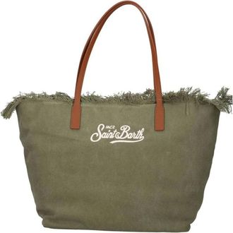 MC2 Saint Barth Tote Bags, female, Green, Size: ONE SIZE City Bag Mid Fringe
