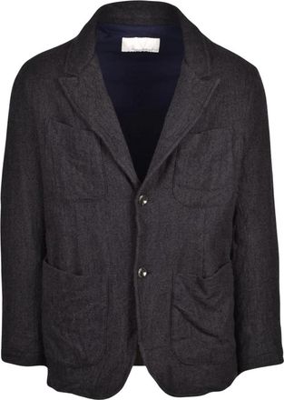 Original Vintage Giacca Stropicciata - Heren - Blazers - Grijs - M - Wol - Jassen
