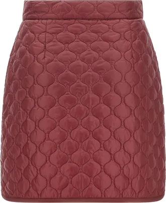 Moncler Diamond-Quilted Miniskirt - Red