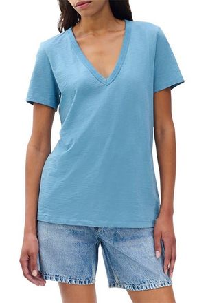 Rag & Bone The Slub V-Neck T-Shirt in Fog Blue at Nordstrom, Size Xx-Small Regular