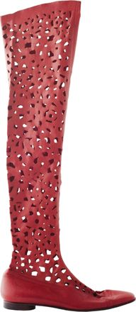 Romeo Gigli Perforated Over-The-Knee Boots - 00s