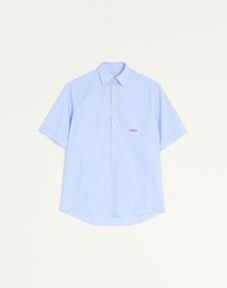 Valentino Camicia In Cotone Con Ricamo Uomo CELESTE 37