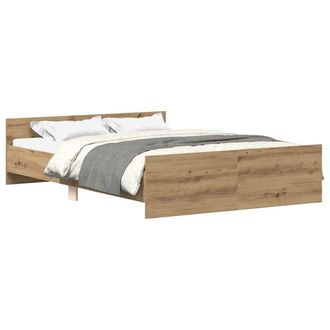 vidaXL Estructura De Cama Sin Colch&oacute;n Roble Artesanal 140x190 Cm Vidaxl