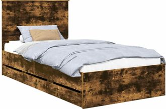 vidaXL Estructura De Cama Roble Ahumado 100 X 200 Cm Madera Ingenieril Vidaxl