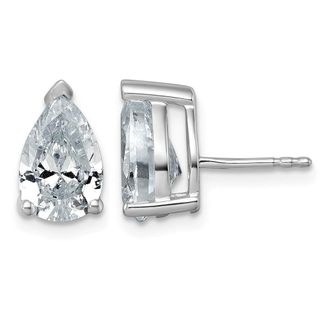 Diamond2Deal 14k Gold 4 ct Pear Lab Grown Diamond Stud Earrings VS Clarity, G-H Color