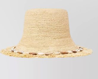 Alanui shadow journey rafia hat shell fringe