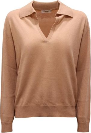 KANGRA Polo Aperta Rasata - Dames - Polos - Beige - L - Wol - Tops