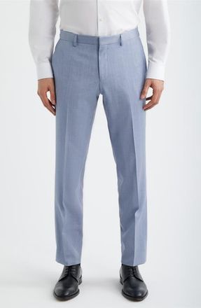 BOSS Genius Slim Fit Flat Front Wool Dress Pants in Open Bu at Nordstrom, Size 40