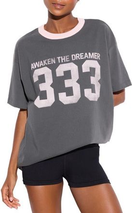 Spiritual Gangster 333 Boyfriend Ringer Graphic T-Shirt in Ash at Nordstrom, Size X-Small