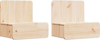 vidaXL Bedside Table 2 pcs Brown 44 x 32.5 x 40 cm Solid pine wood Vidaxl