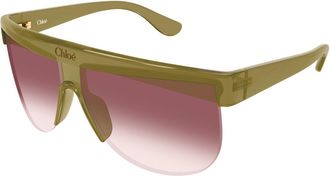 Chlo&eacute; Green Red Ch0416s Geometric Sunglasses