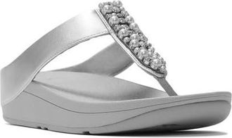 FitFlop Fino Pearls and Crys Sandal in Silver at Nordstrom, Size 11