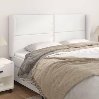 vidaXL Cabecero Con Orejas Cuero Sint&eacute;tico Blanco 203x23x118/128 Cm Vidaxl