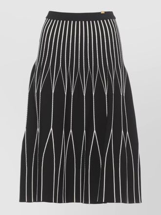 Elisabetta Franchi high waisted a line geometric midi skirt