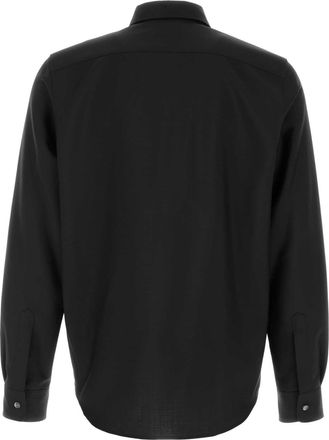 Jil Sander Mens Virgin Wool And Mohair Blend Shirt Black
