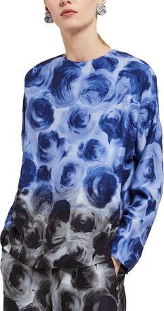 ottod'Ame Soft Viscose Blouse in Blue at Nordstrom, Size 44 It