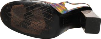 Dolce & Gabbana Multicolor Plaid Heels Slingback Sandals Womens Shoes (Pre-Owned)