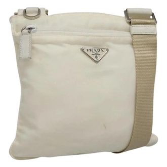 Prada Pre-owned Cross Body Bags, female, White, Size: ONE SIZE Pre-owned Vintage Nylon Shoulder Bag